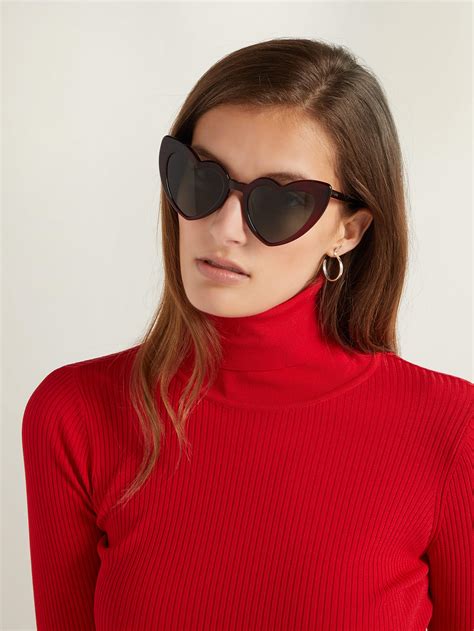 ysl lou lou sunglasses|saint laurent heart sunglasses.